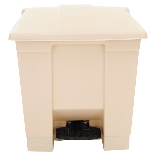 Rubbermaid Commercial 8 gal Square Trash Can, Beige, Top Door, Plastic FG614300BEIG